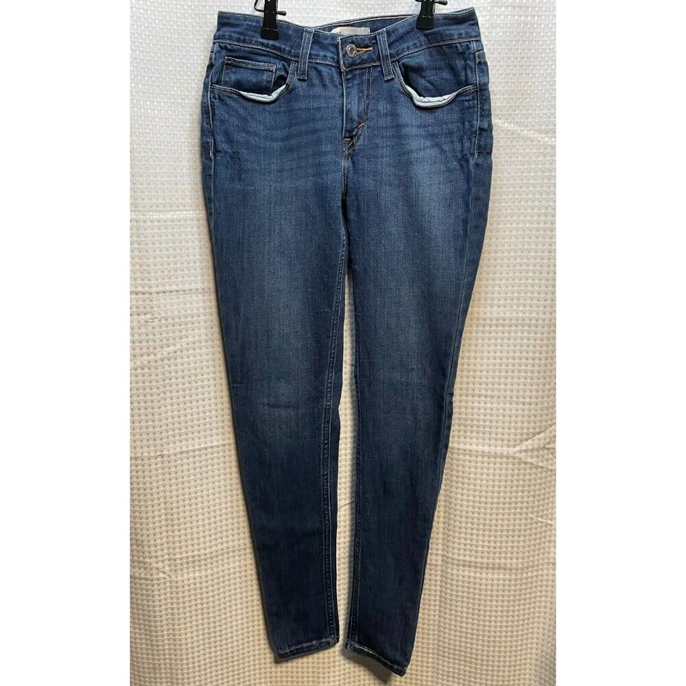 Levi's jeans womens 27 low rise skinny stretch 25 x 30 denim blue - Picture 1 of 12